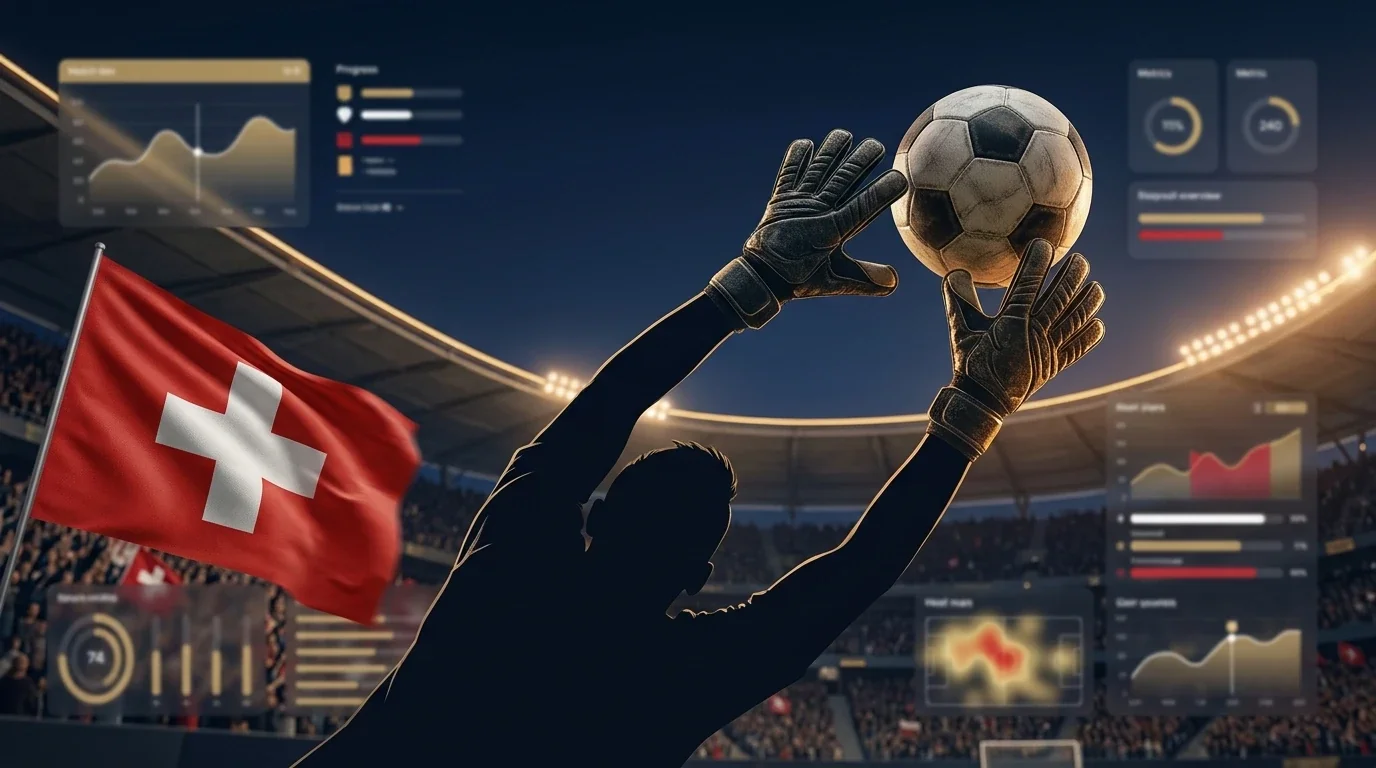 Grégor Kobel hält den entscheidenden Elfmeter im Achtelfinal gegen Kolumbien